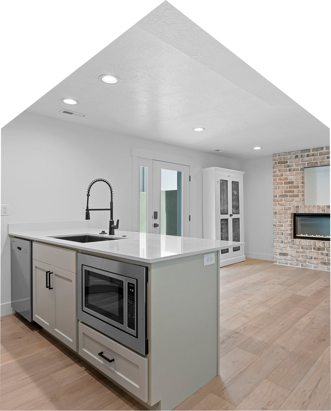 Happy clients in their custom home